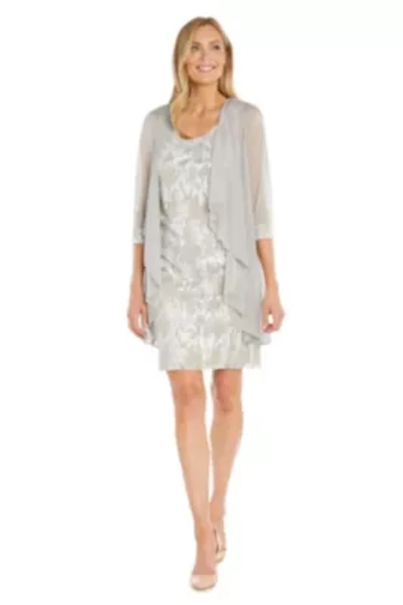 2pc Foil Matte Jacket Dress