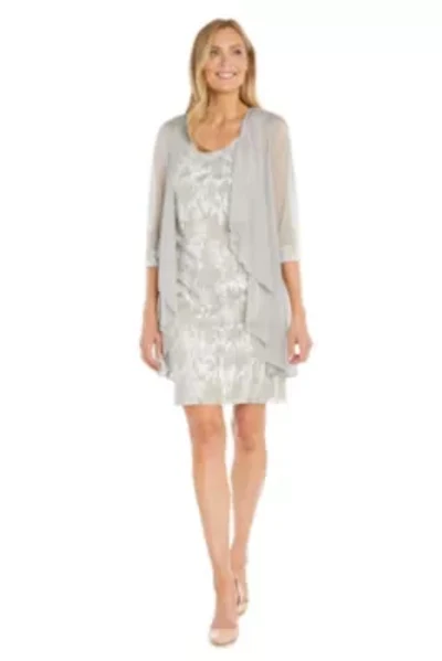 2pc Foil Matte Jacket Dress