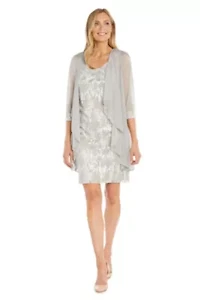 2pc Foil Matte Jacket Dress