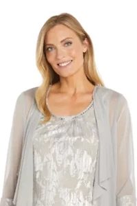 2pc Foil Matte Jacket Dress