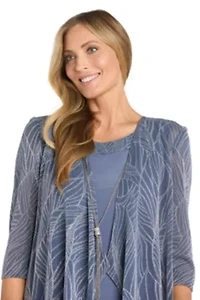 2Pc Printed Jacket Dress with Detachable Necklace