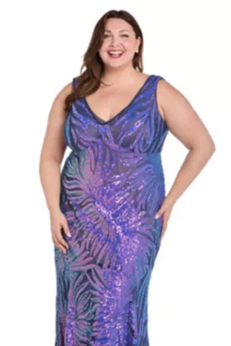 Long Two Tone Sequin Dress