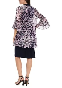 Women's Printed Mesh Jacket Set