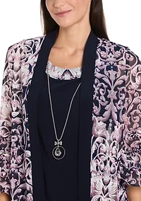 Women's Printed Mesh Jacket Set