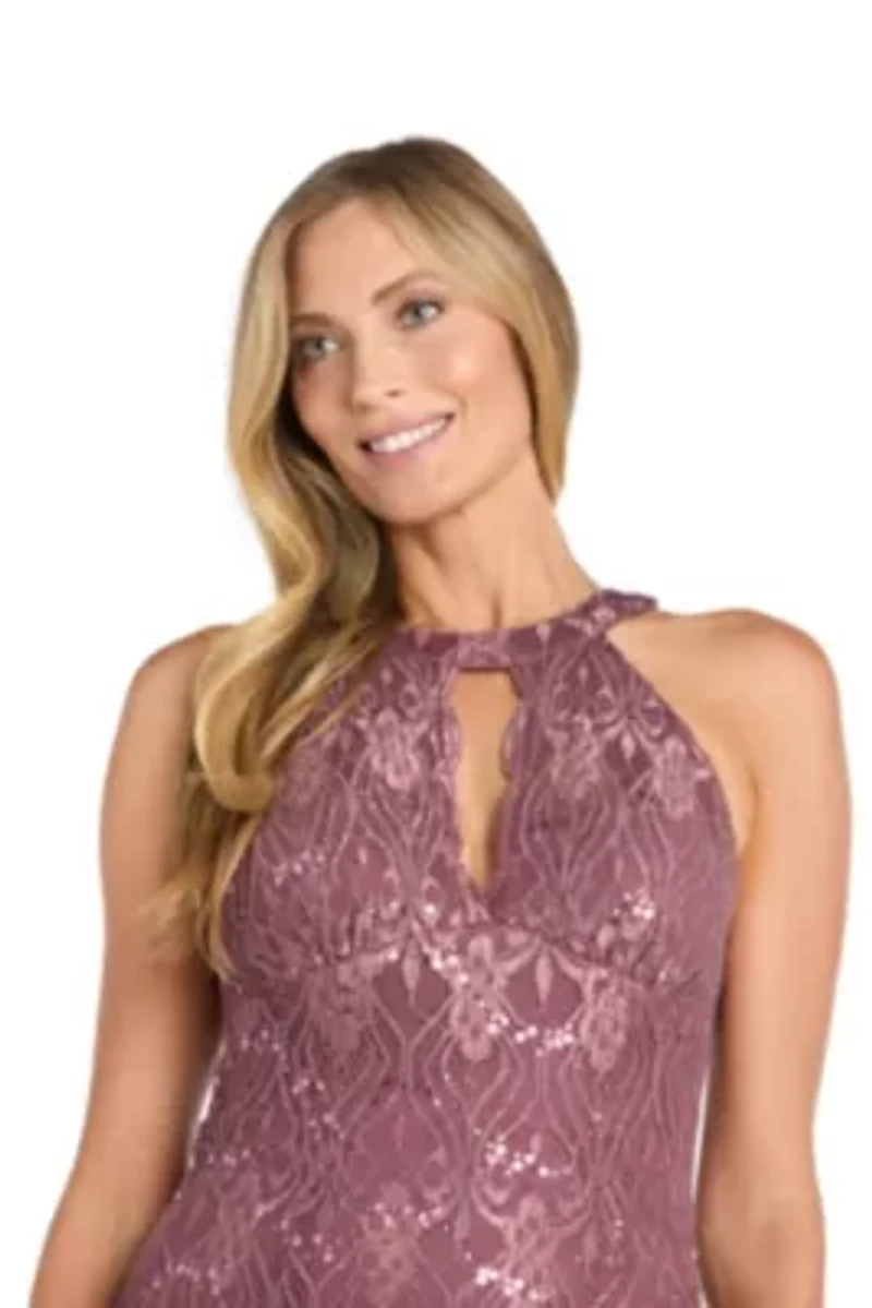Long Glitter Lace Dress