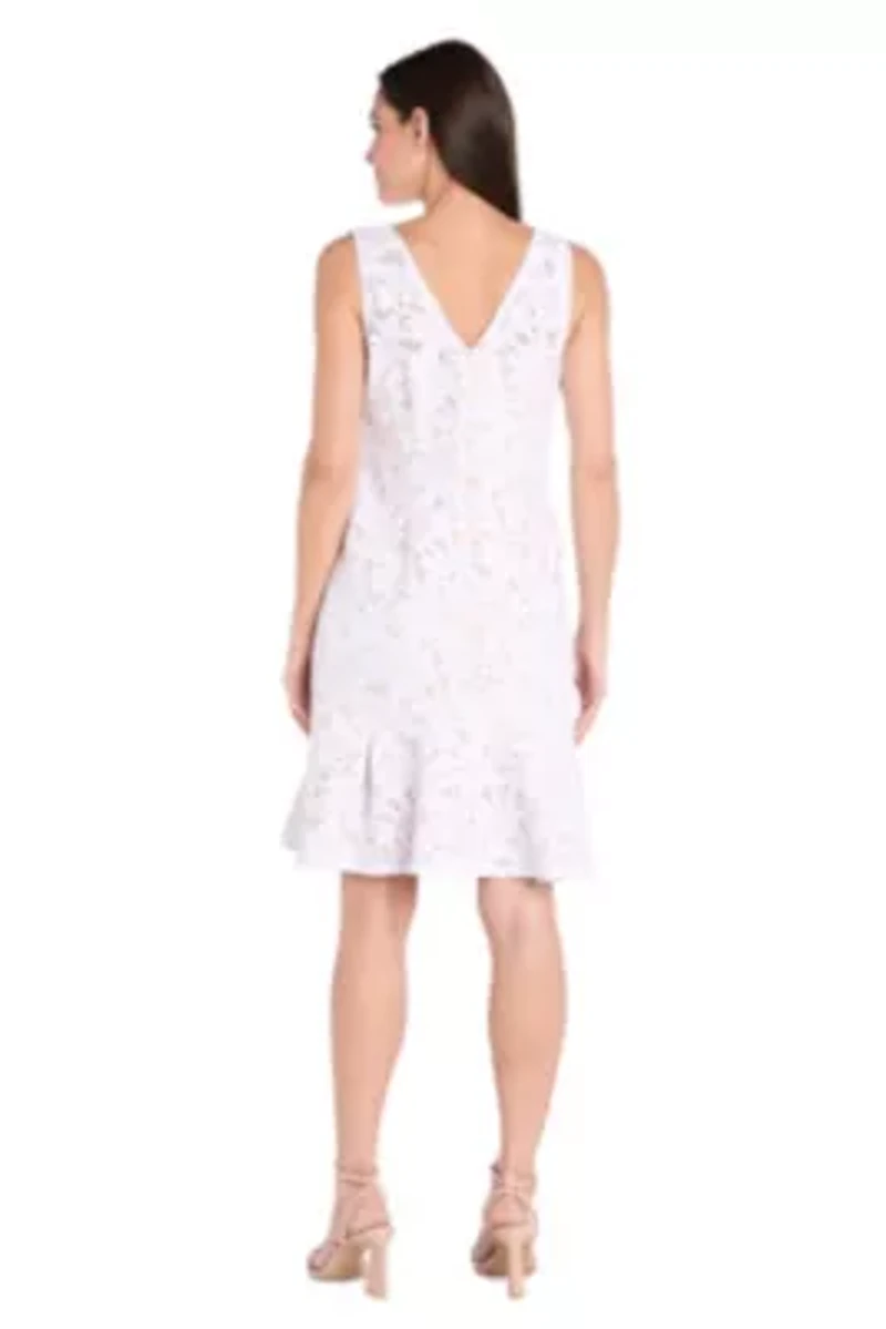 1Pc Laser Cut Out Flounce Dress