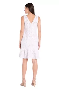1Pc Laser Cut Out Flounce Dress