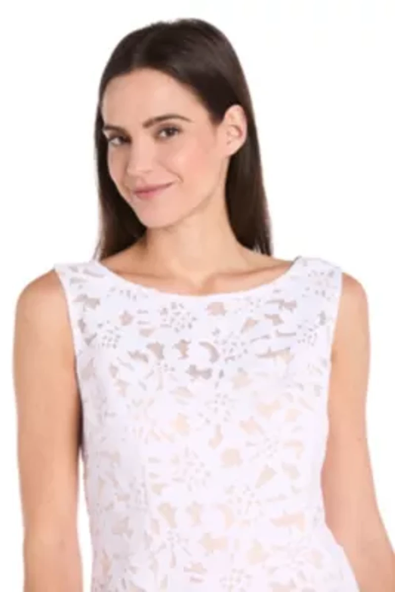 1Pc Laser Cut Out Flounce Dress