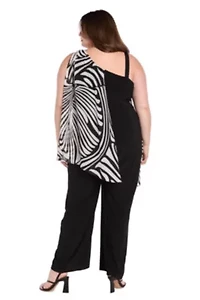 Womens 1Pc One Shoulder Printed Jumpsuit
