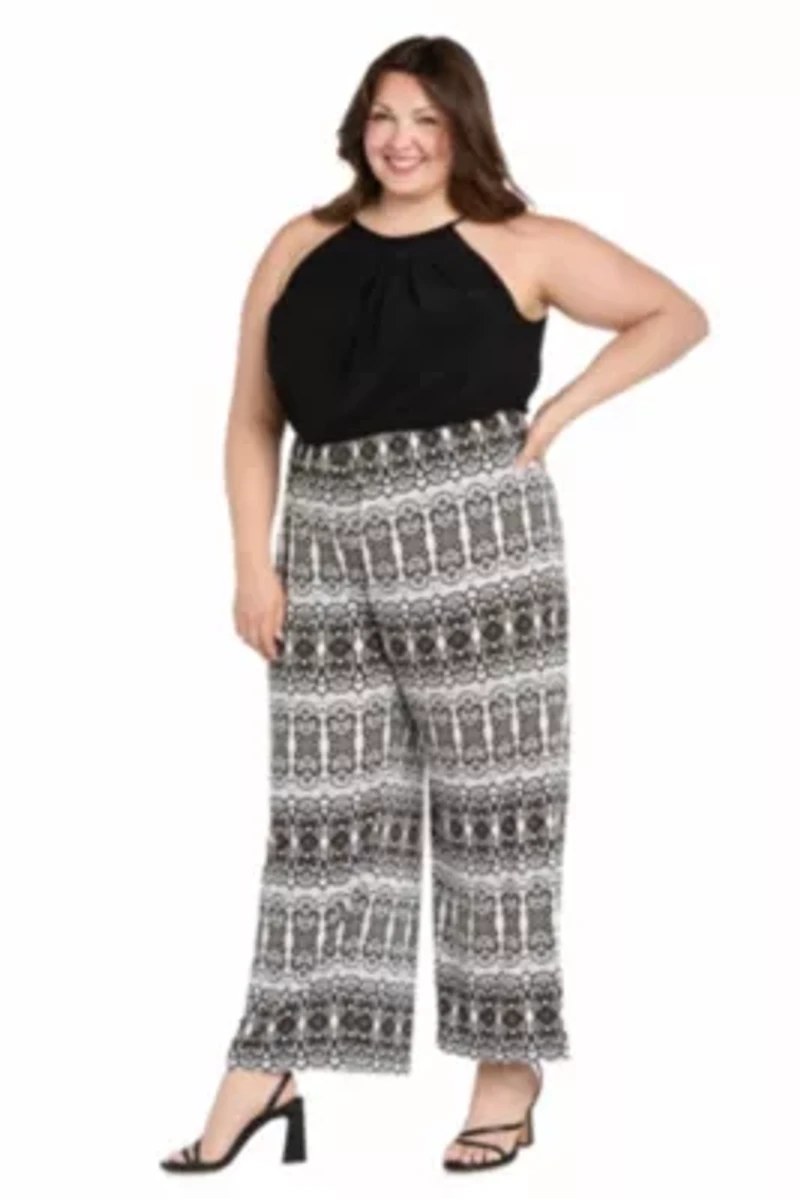 Womens 1Pc Mixed Media Blouson Jumpsuit
