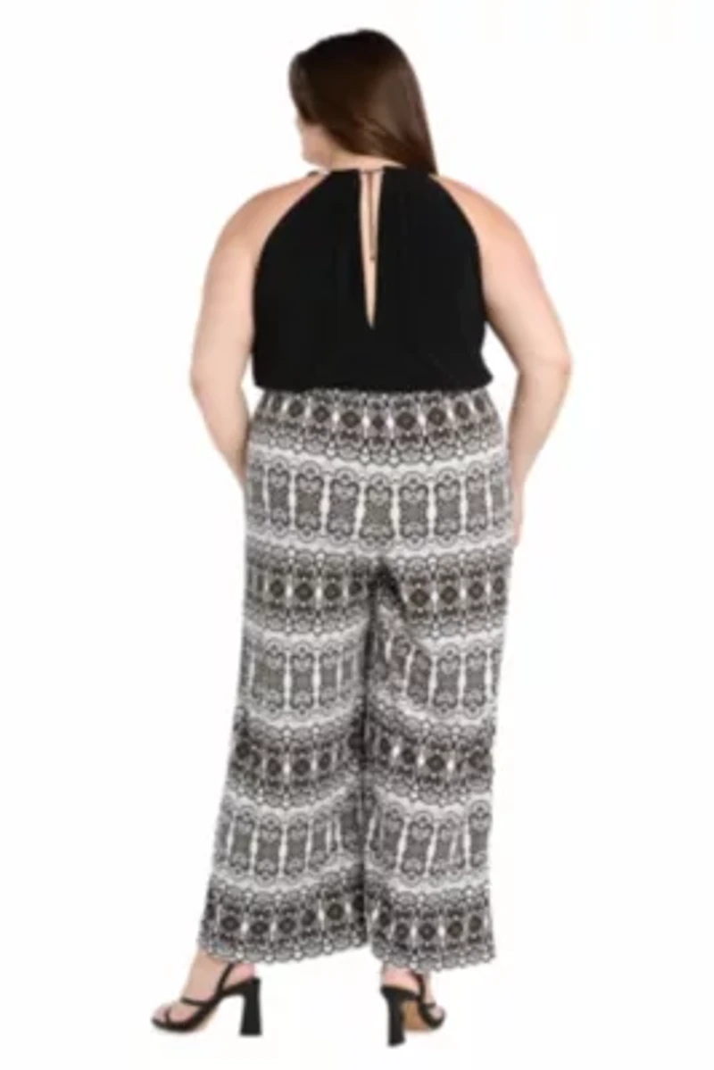 Womens 1Pc Mixed Media Blouson Jumpsuit