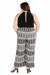 Womens 1Pc Mixed Media Blouson Jumpsuit