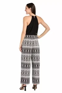 Missy 1Pc Mixed Media Blouson Jumpsuit