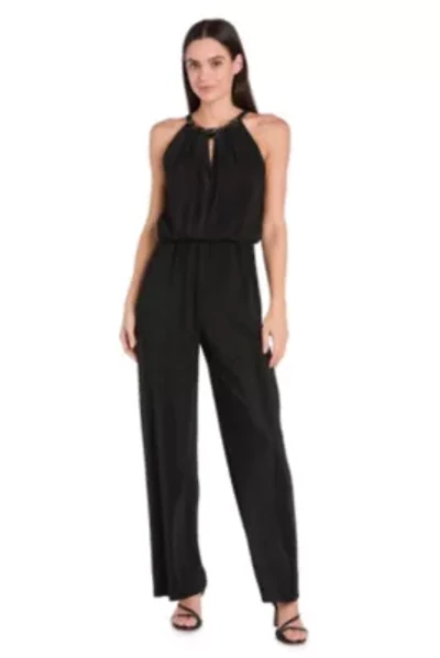 Missy 1Pc Herringbone Jumpsuit with Necklace