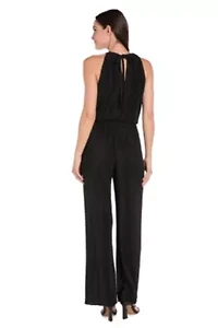Missy 1Pc Herringbone Jumpsuit with Necklace