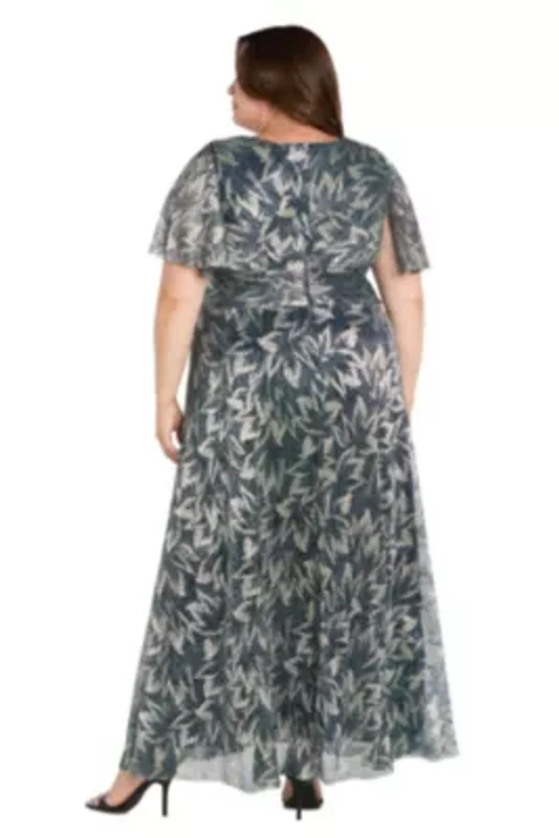 Long Metallic Printed Dress