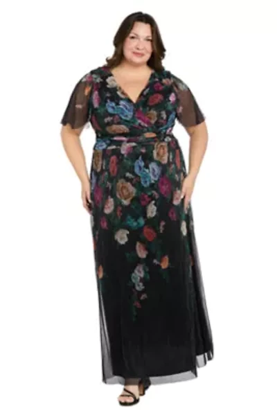 Foil Printed Long Dress