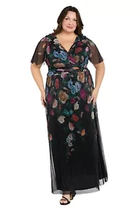 Foil Printed Long Dress
