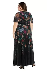 Foil Printed Long Dress