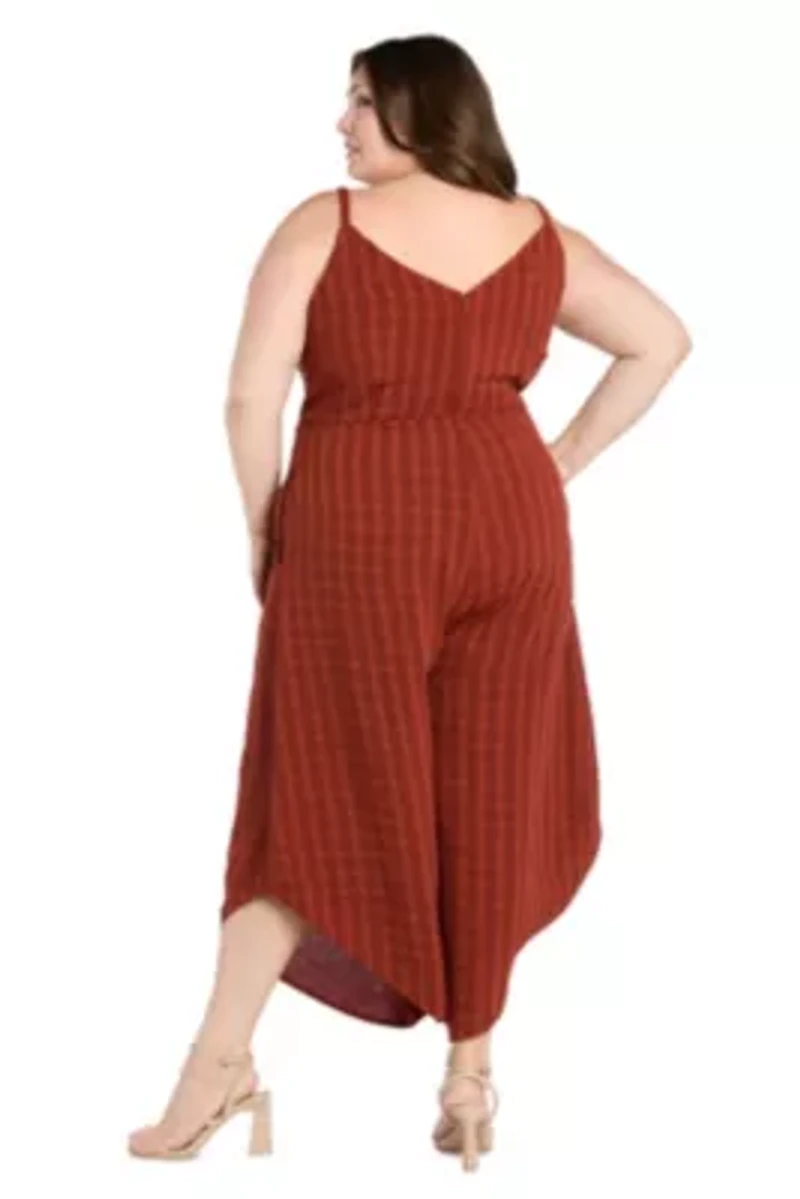 Womens 1Pc Scarf Hem Jumpsuit with Front Tie