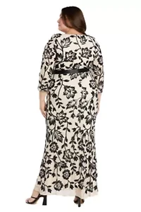 Long Floral Beaded Dress