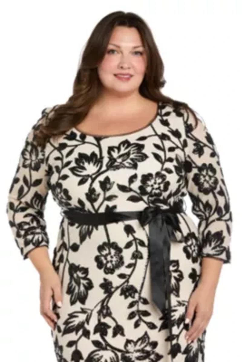 Long Floral Beaded Dress