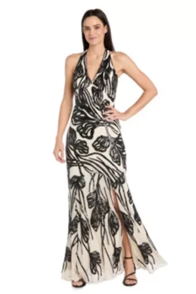 Long Beaded Halter Dress