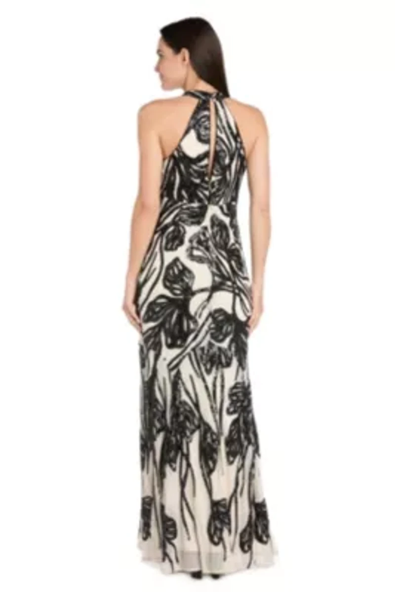 Long Beaded Halter Dress