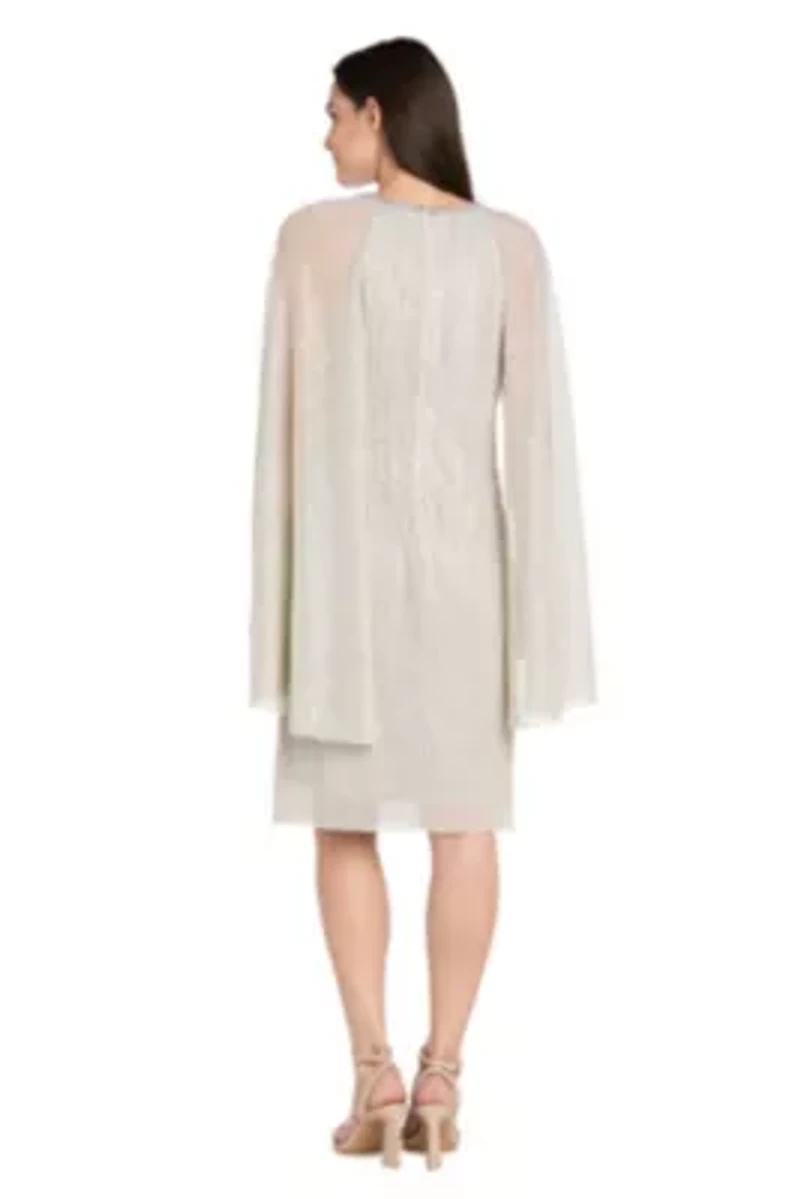 Short Metallic Cape Dress