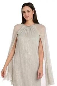 Short Metallic Cape Dress