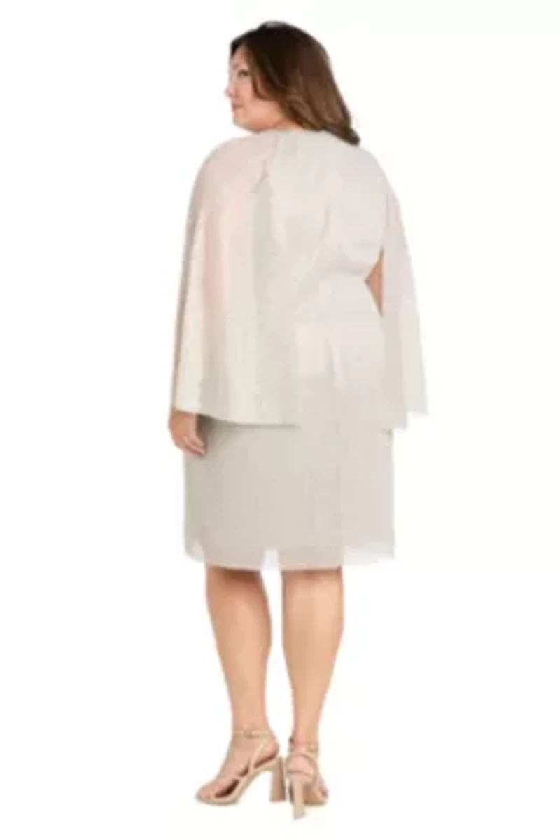 Short Metallic Cape Dress