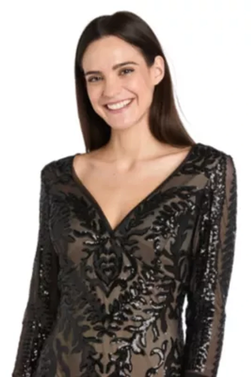 Black Long Beaded Gown