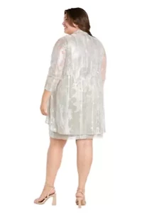 Lace Foil Jacket Dress