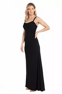 Long Drape Front Dress