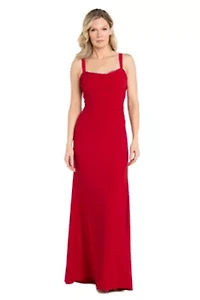 Long Drape Front Dress