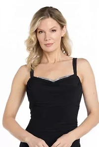 Long Drape Front Dress