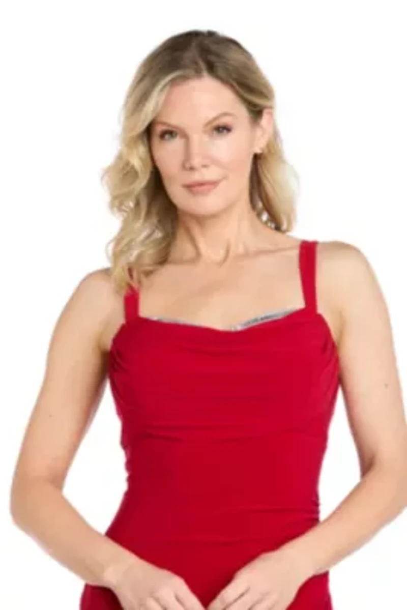 Long Drape Front Dress
