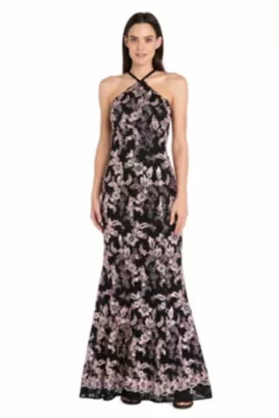 Halter Embroidered Lace Dress