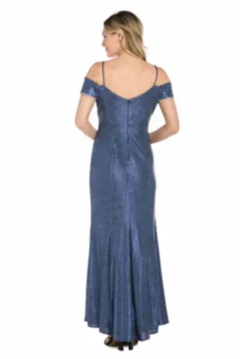 Rhinestone Trim Cold Shoulder Dress