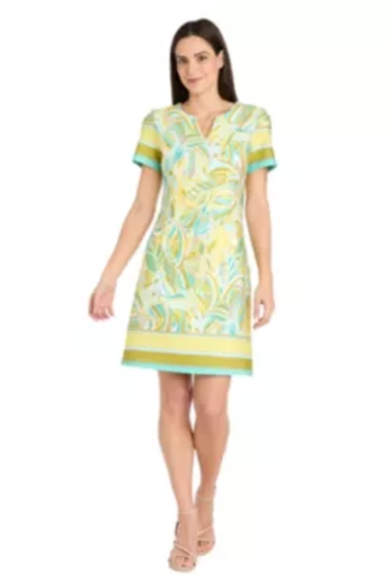 Missy 1Pc Short Sleeve Printed Sheath Dress