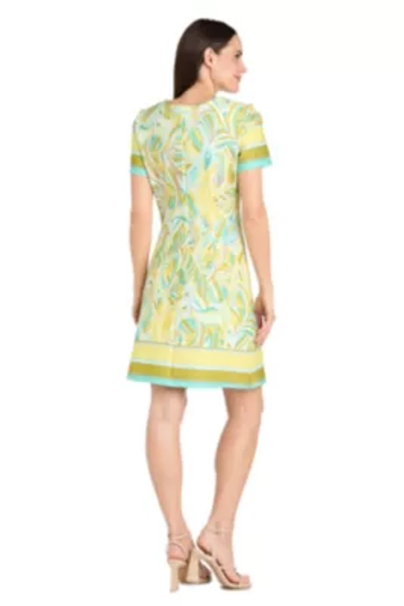 Missy 1Pc Short Sleeve Printed Sheath Dress