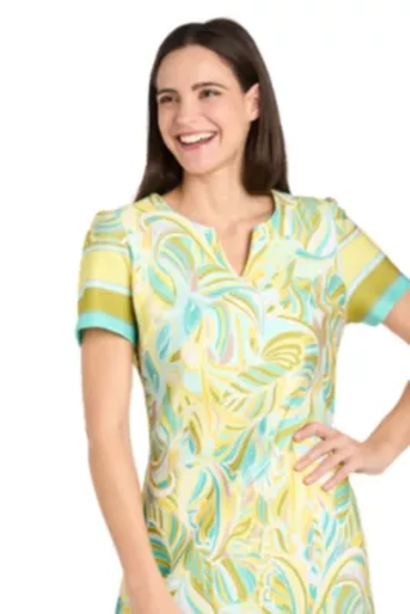 Missy 1Pc Short Sleeve Printed Sheath Dress