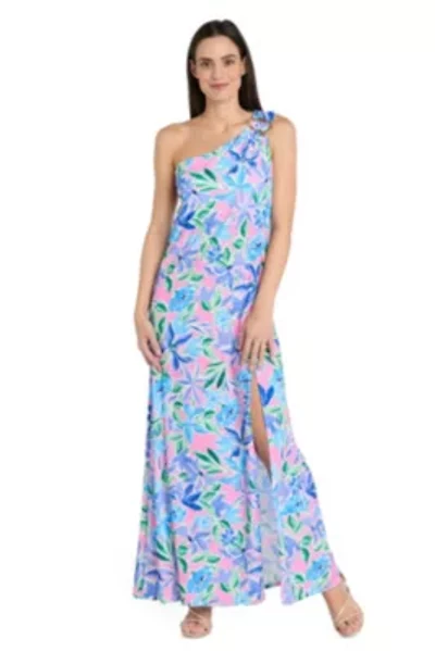 Missy 1Pc Printed One Shoulder Maxi Dress