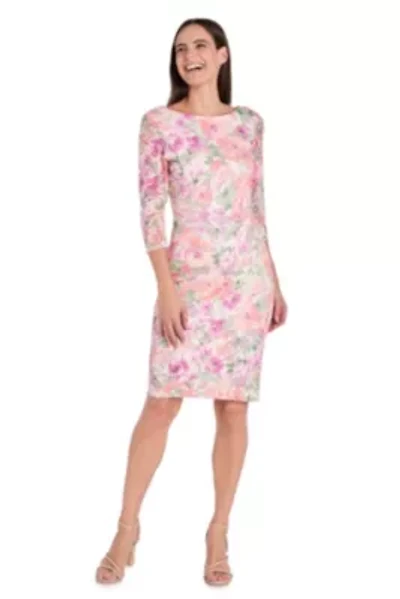 Missy 1Pc Printed Lace Sheath