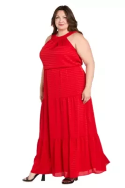 Womens 1Pc Halter Maxi Dress with Tiered Skirt