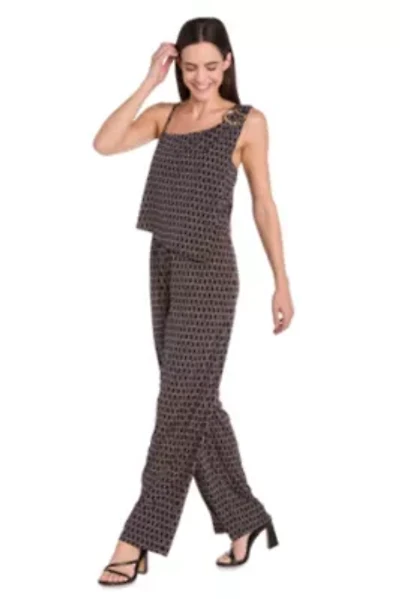 Missy 1Pc Printed Jumpsuit with Strap Detail