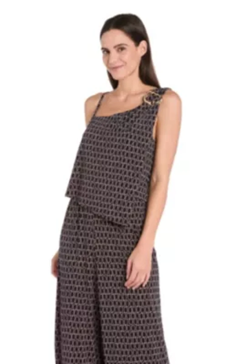 Missy 1Pc Printed Jumpsuit with Strap Detail