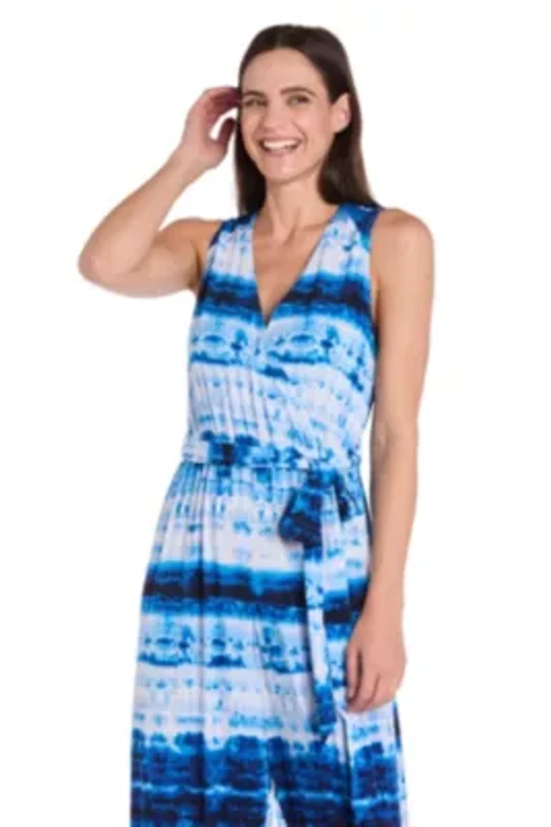 Missy 1Pc Printed Jumpsuit with Self Belt