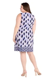 Womens 1Pc Sleeveless Printed A-Line Dress