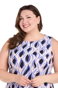 Womens 1Pc Sleeveless Printed A-Line Dress